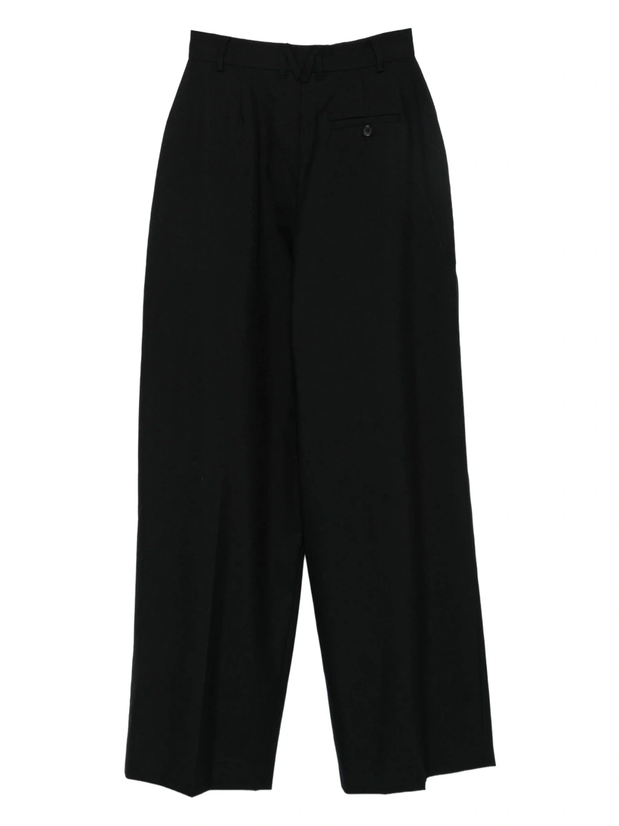 Pantaloni talie inalta Moschino negri din lana - Img 2