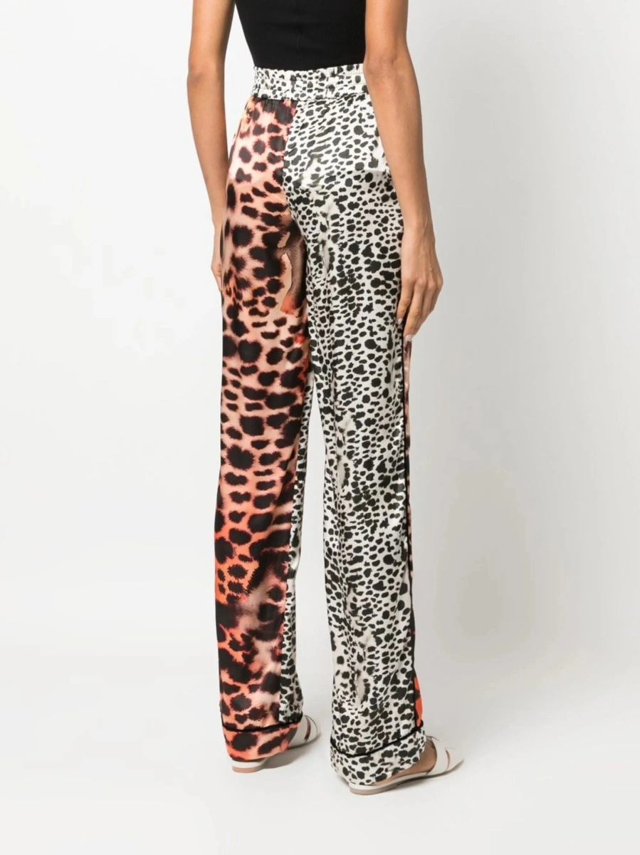 Pantaloni talie inalta Roberto Cavalli neutri - Img 4