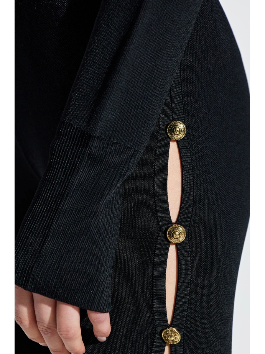 Pantaloni talie inalta Versace Jeans Couture negri - Img 5