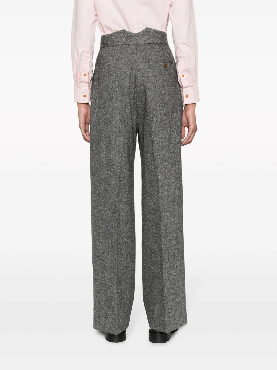 Pantaloni talie inalta Vivienne Westwood negri din lana si elastan - Img 4