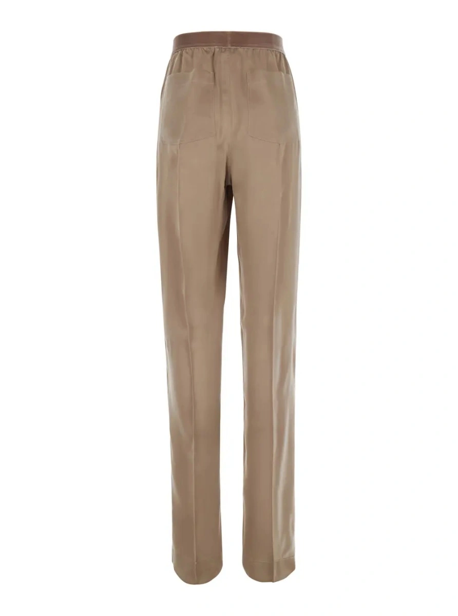 Pantaloni Tom Ford bej din matase - Img 2