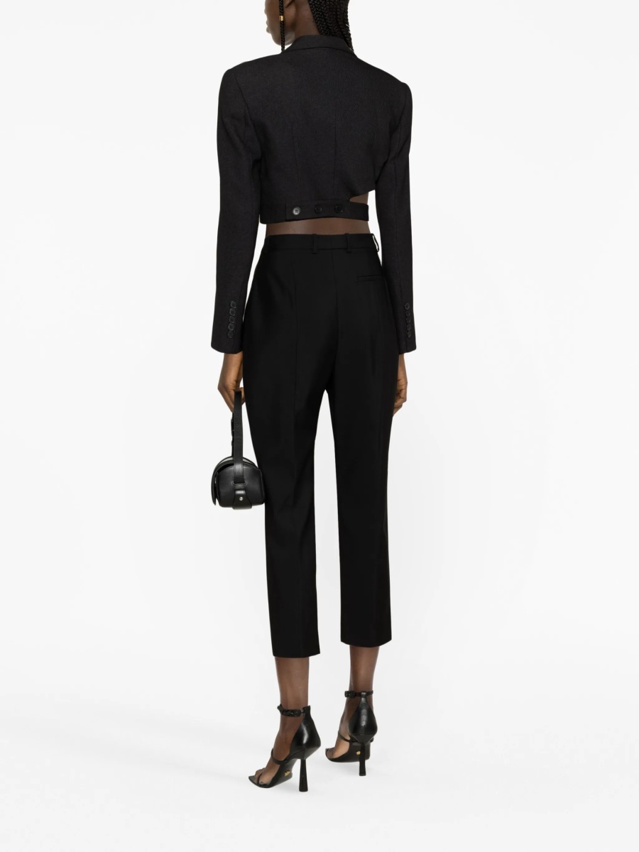 Pantaloni trei sferturi Alexander McQueen negri din lana - Img 4