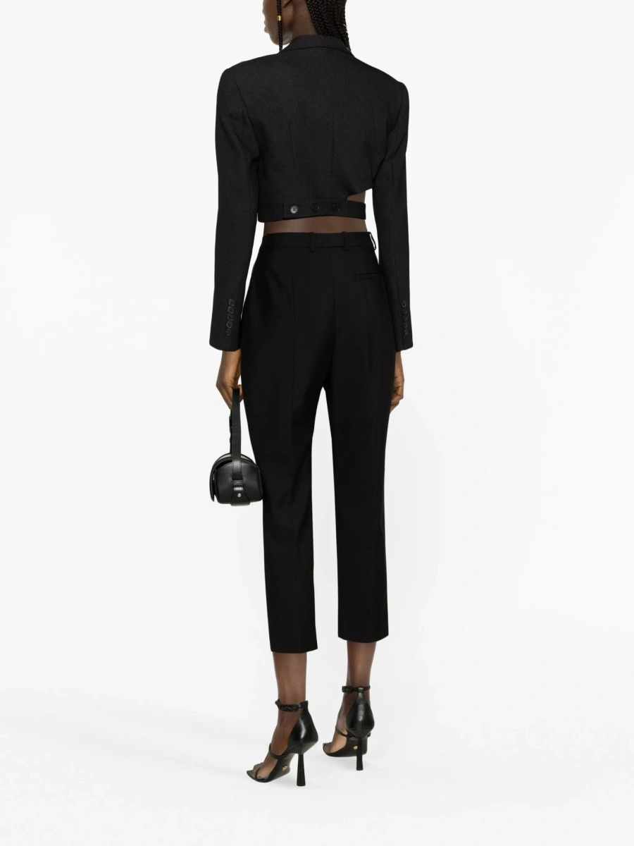Pantaloni trei sferturi Alexander McQueen negri din lana - Img 4