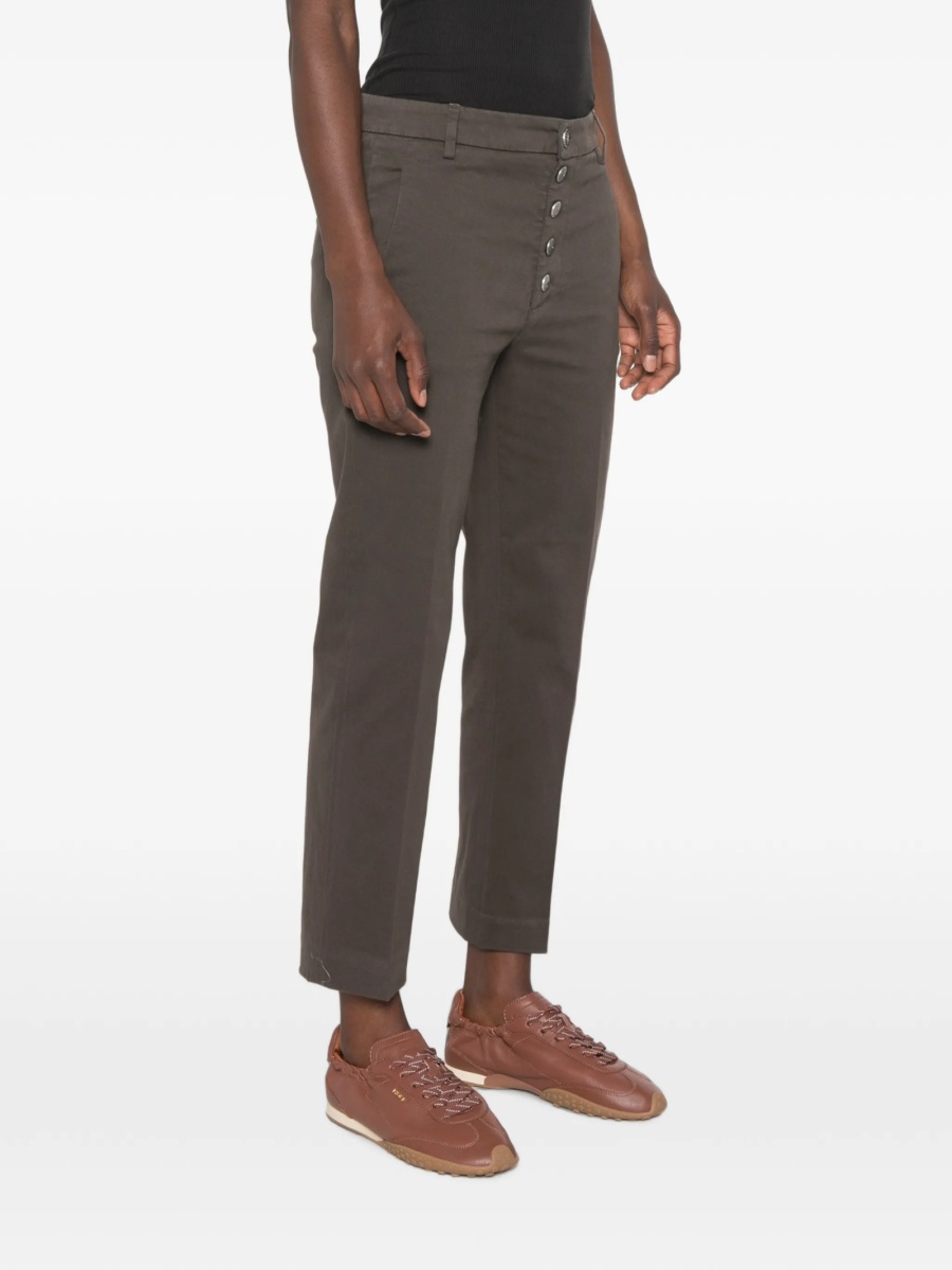 Pantaloni trei sferturi Dondup verzi din elastan si bumbac - Img 3