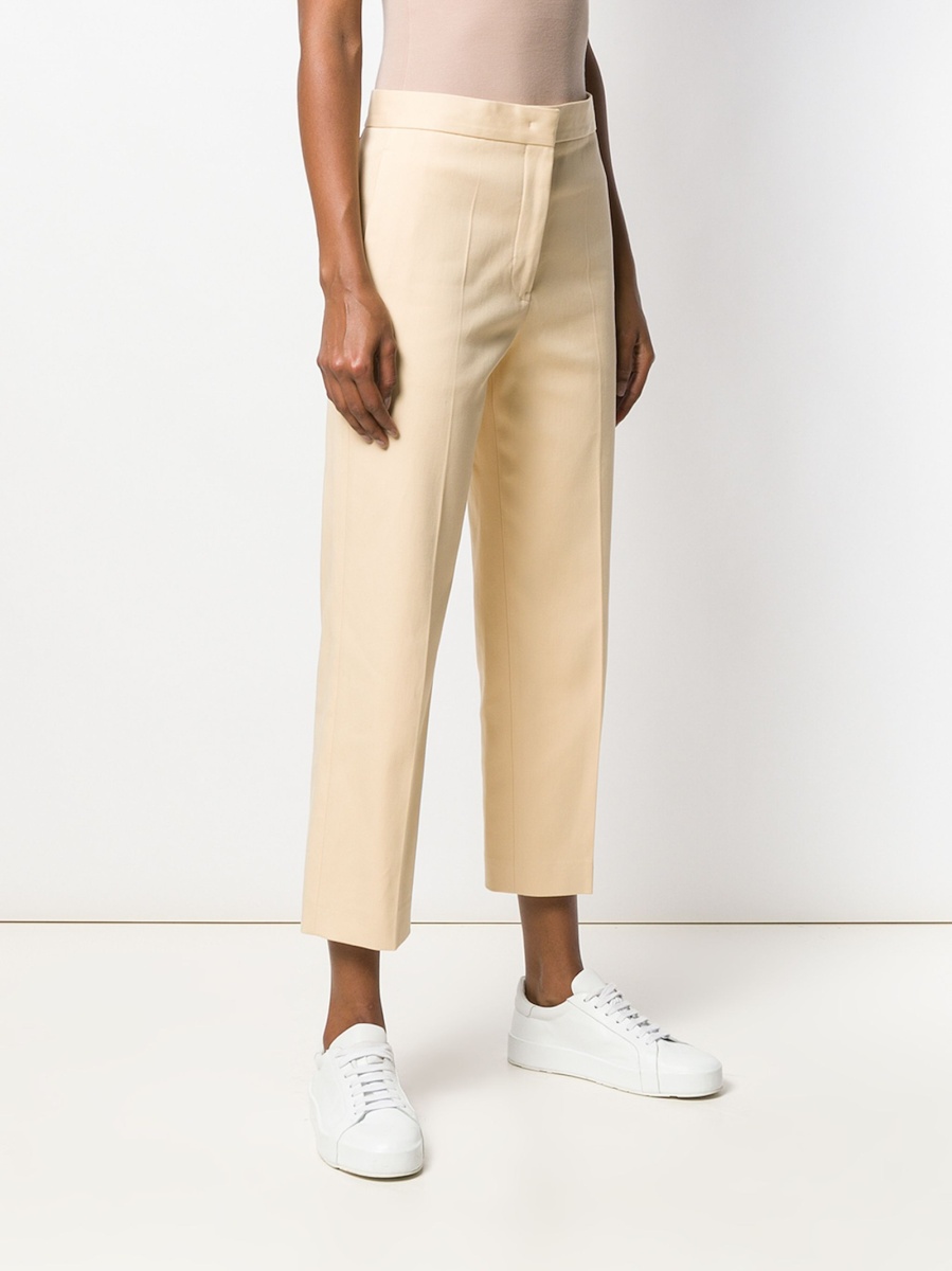 Pantaloni trei sferturi Jil Sander neutri din bumbac - Img 3