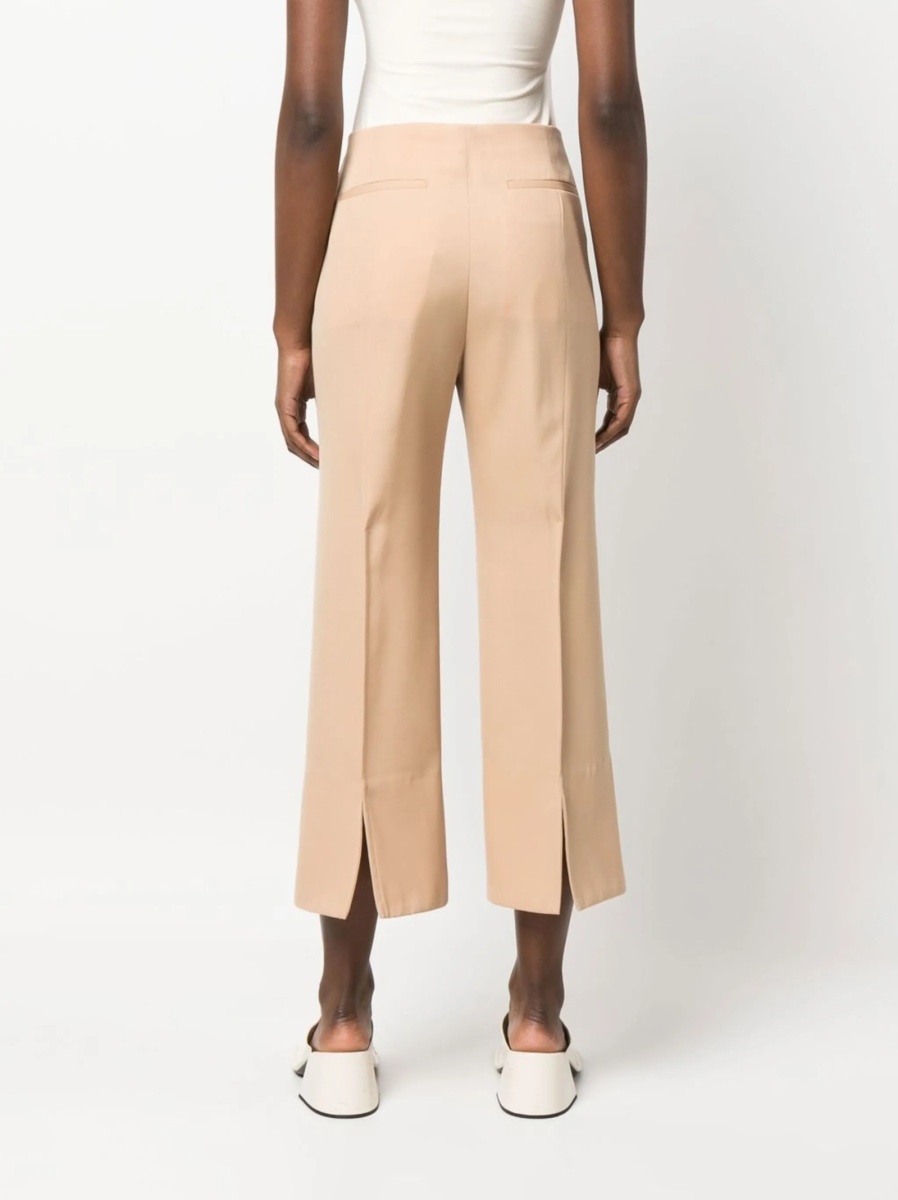 Pantaloni trei sferturi Jil Sander neutri din lana - Img 4