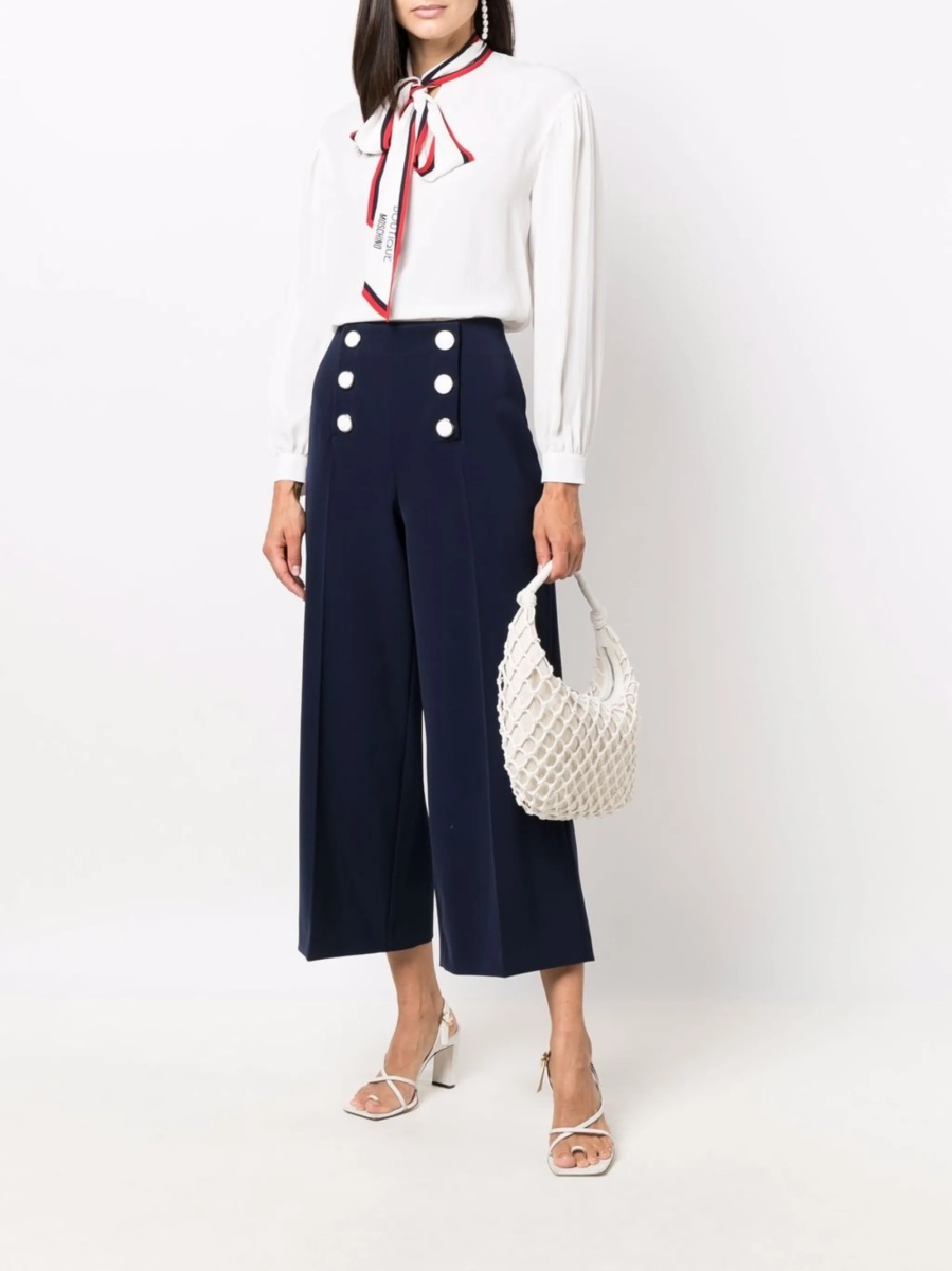Pantaloni trei sferturi LOVE Moschino albastri din spandex/elastan si polyester - Img 2