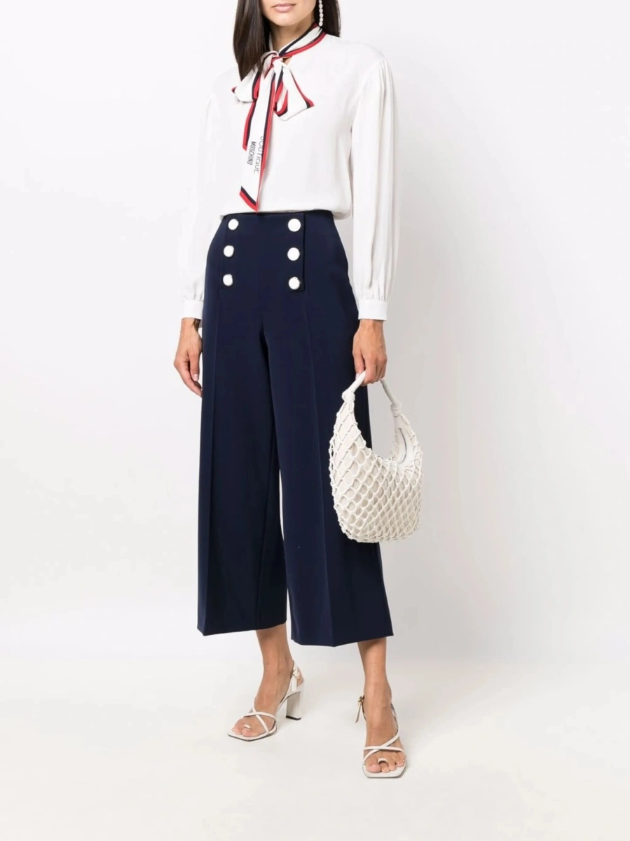 Pantaloni trei sferturi LOVE Moschino albastri din spandex/elastan si polyester - Img 2
