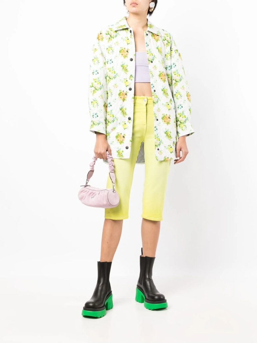 Pantaloni trei sferturi MSGM galbeni - Img 2