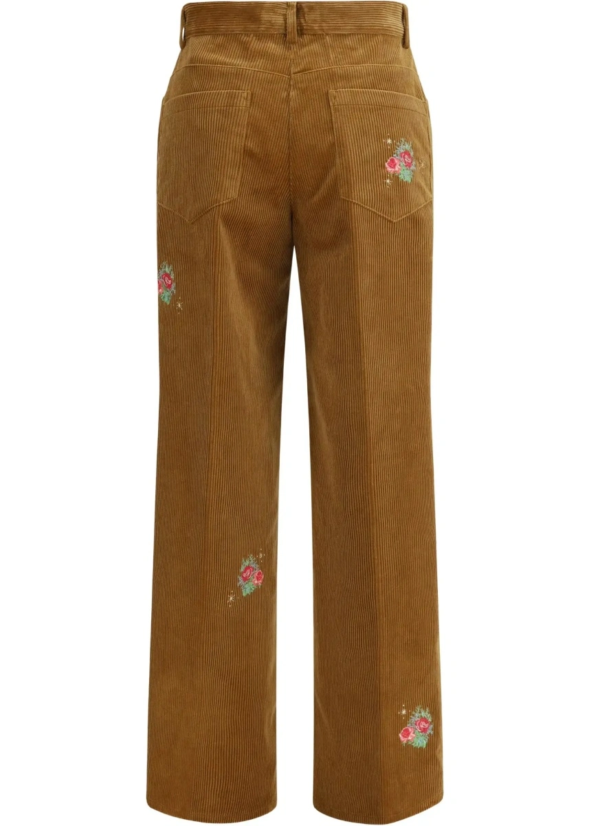 Pantaloni Velvet Pants with embroidered bouquets - Img 5