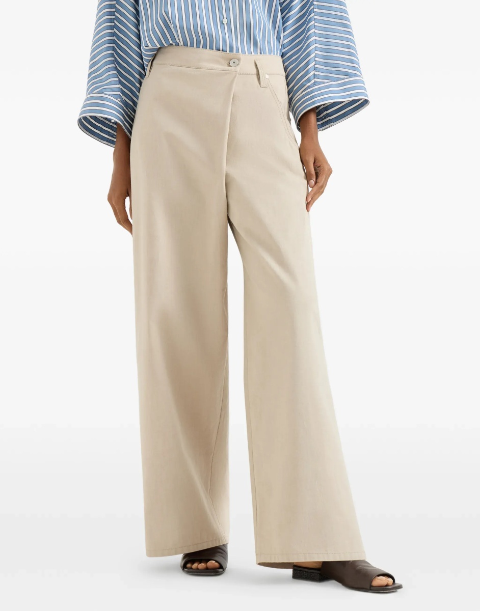 Pantaloni Wide-leg cotton Pants with monili - Img 5