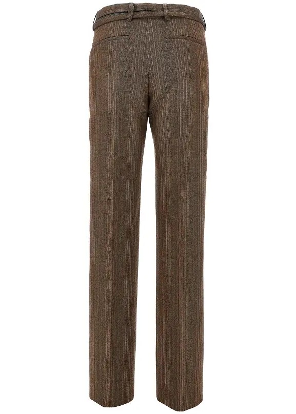 Pantaloni Wool straight pants with belt - Img 3