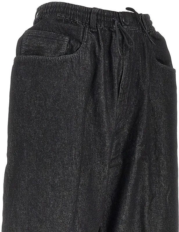 Pantaloni Y-3 negri din denim - Img 2
