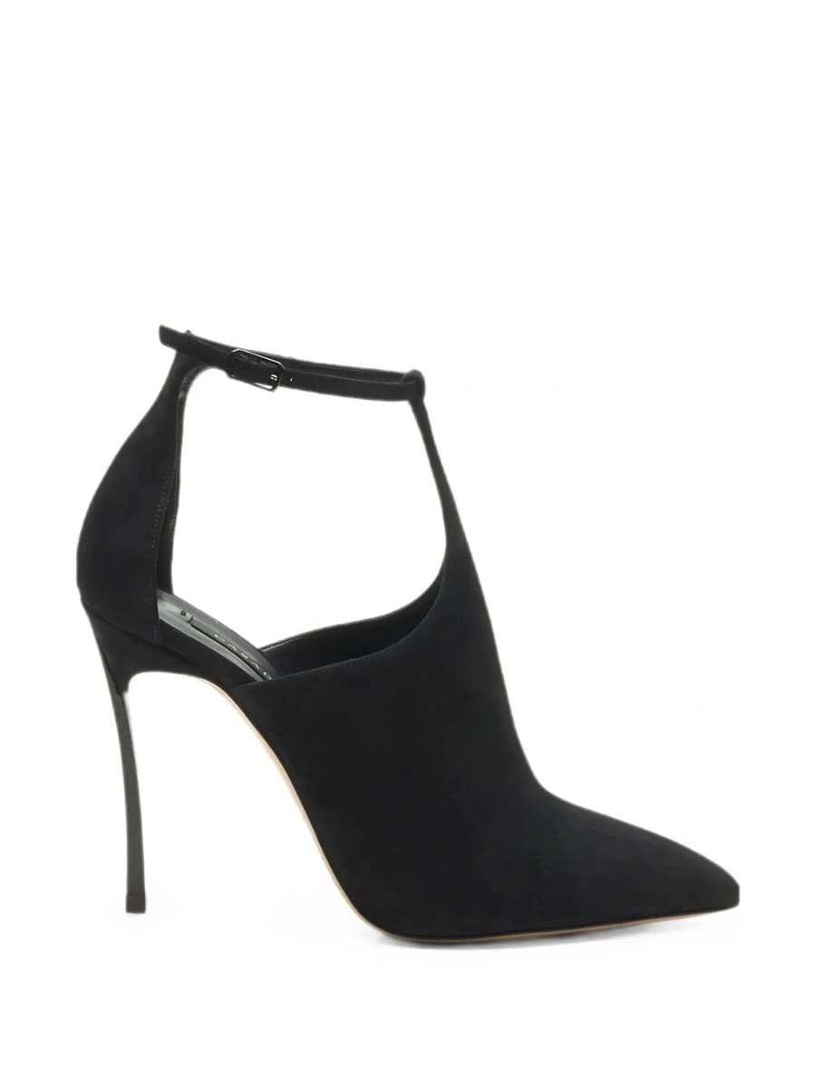 Pantofi black high-heeled pumps with adjustable strap in suede Women - Img 7