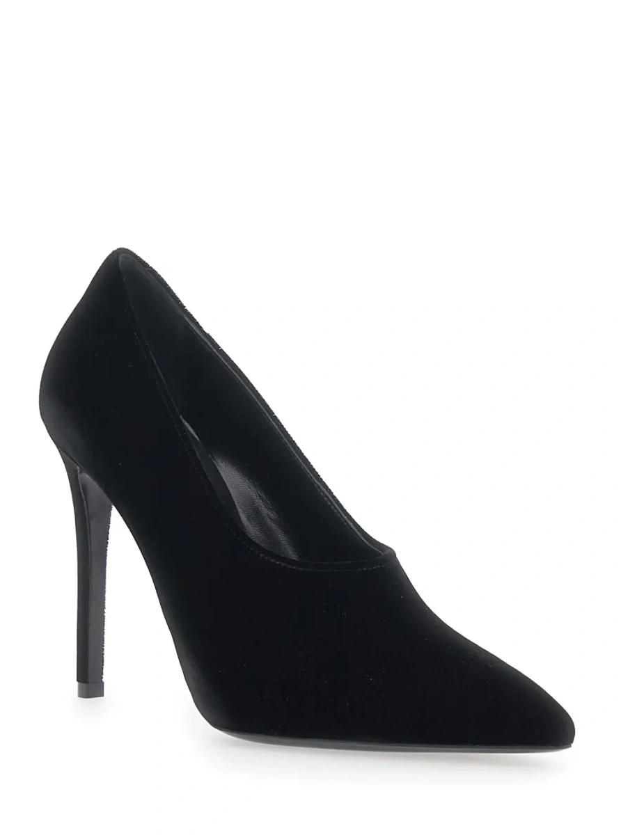 Pantofi Black Pumps with High Stiletto Heel in Velvet for Women - Img 2