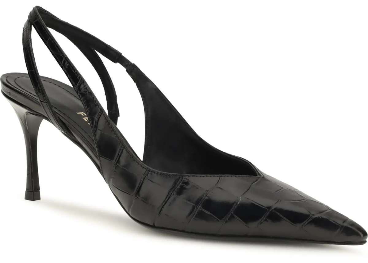 Pantofi Crocodile-effect leather Slingback Pumps - Img 2