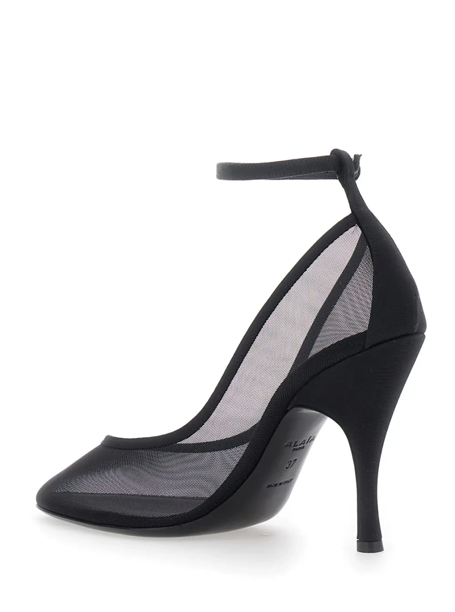 Pantofi cu toc Alaïa negri din piele - Img 3
