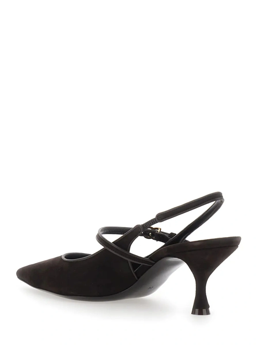 Pantofi cu toc Dolce &amp; Gabbana maro din piele intoarsa - Img 3