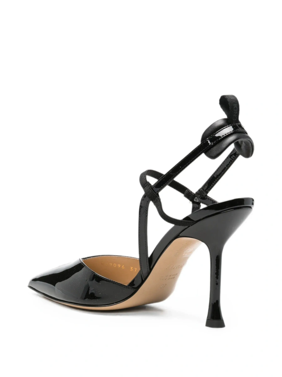 Pantofi cu toc Fendi negri din piele - Img 6