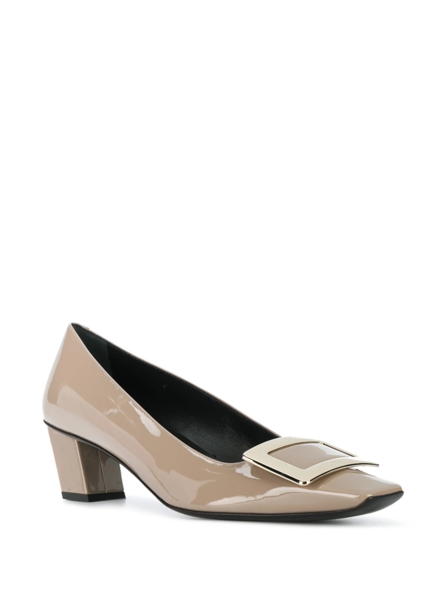 Pantofi cu toc Roger Vivier neutri din piele - Img 2