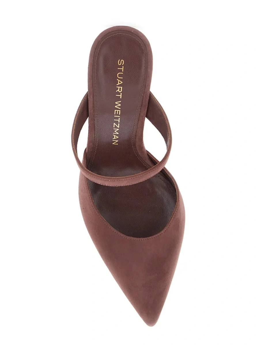 Pantofi cu toc Stuart Weitzman maro din piele - Img 4