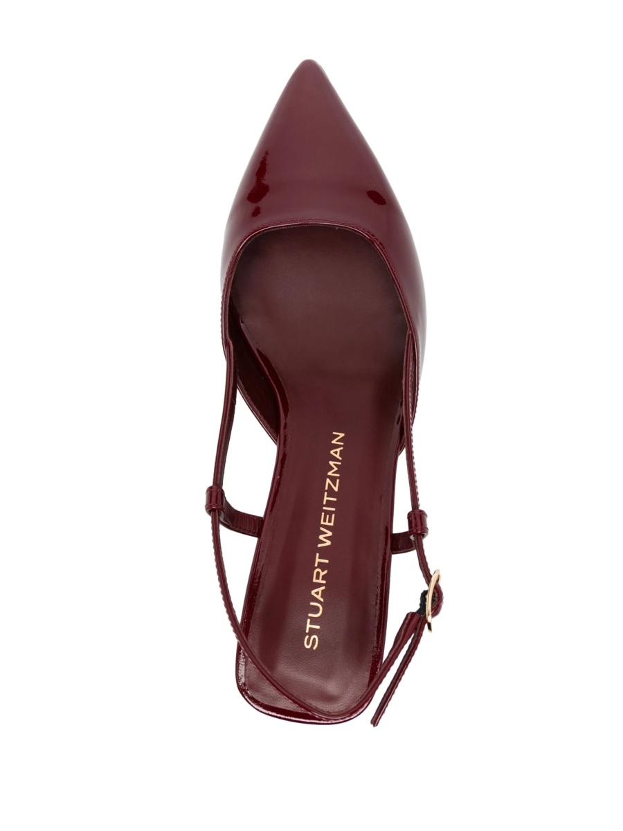 Pantofi cu toc Stuart Weitzman rosii din piele si poliuretan - Img 4