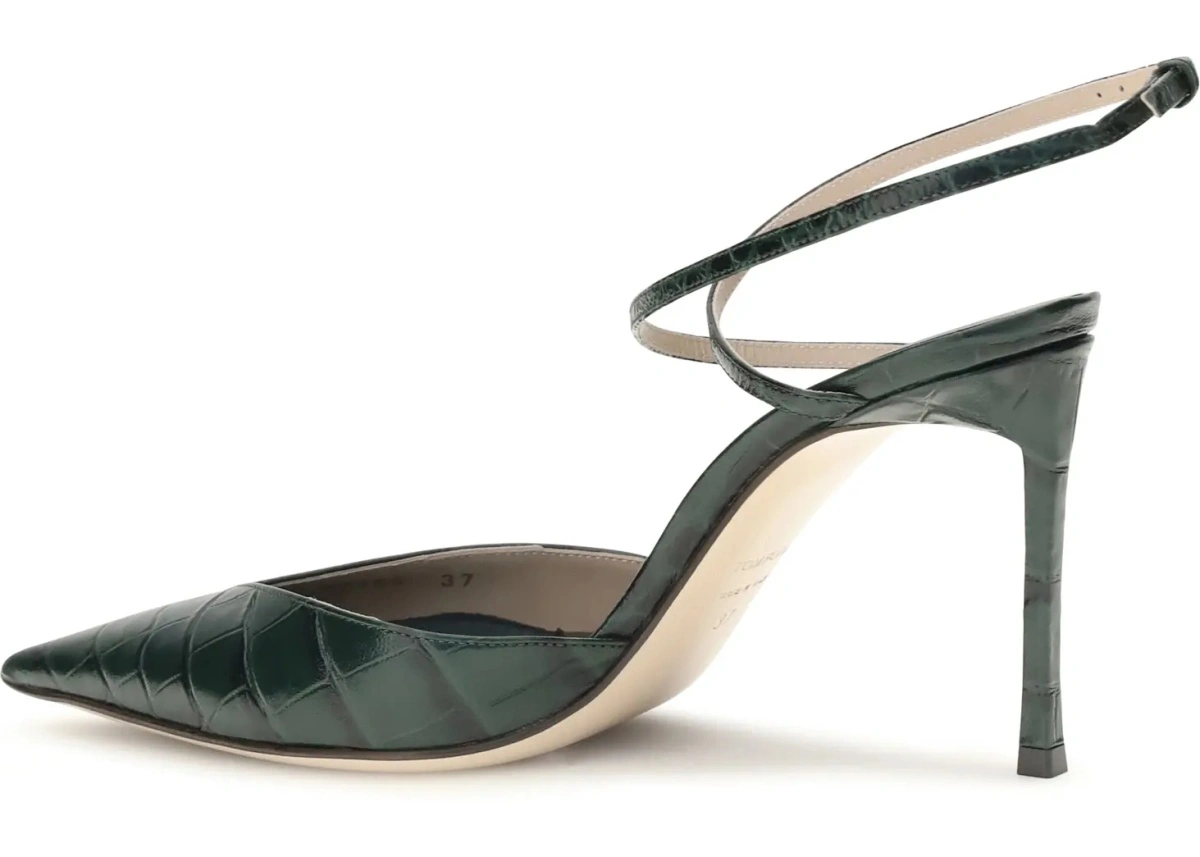 Pantofi cu toc Tom Ford verzi din piele - Img 3