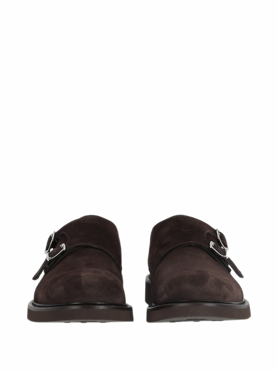 Pantofi Monkstrap Doucal's maro din piele - Img 3