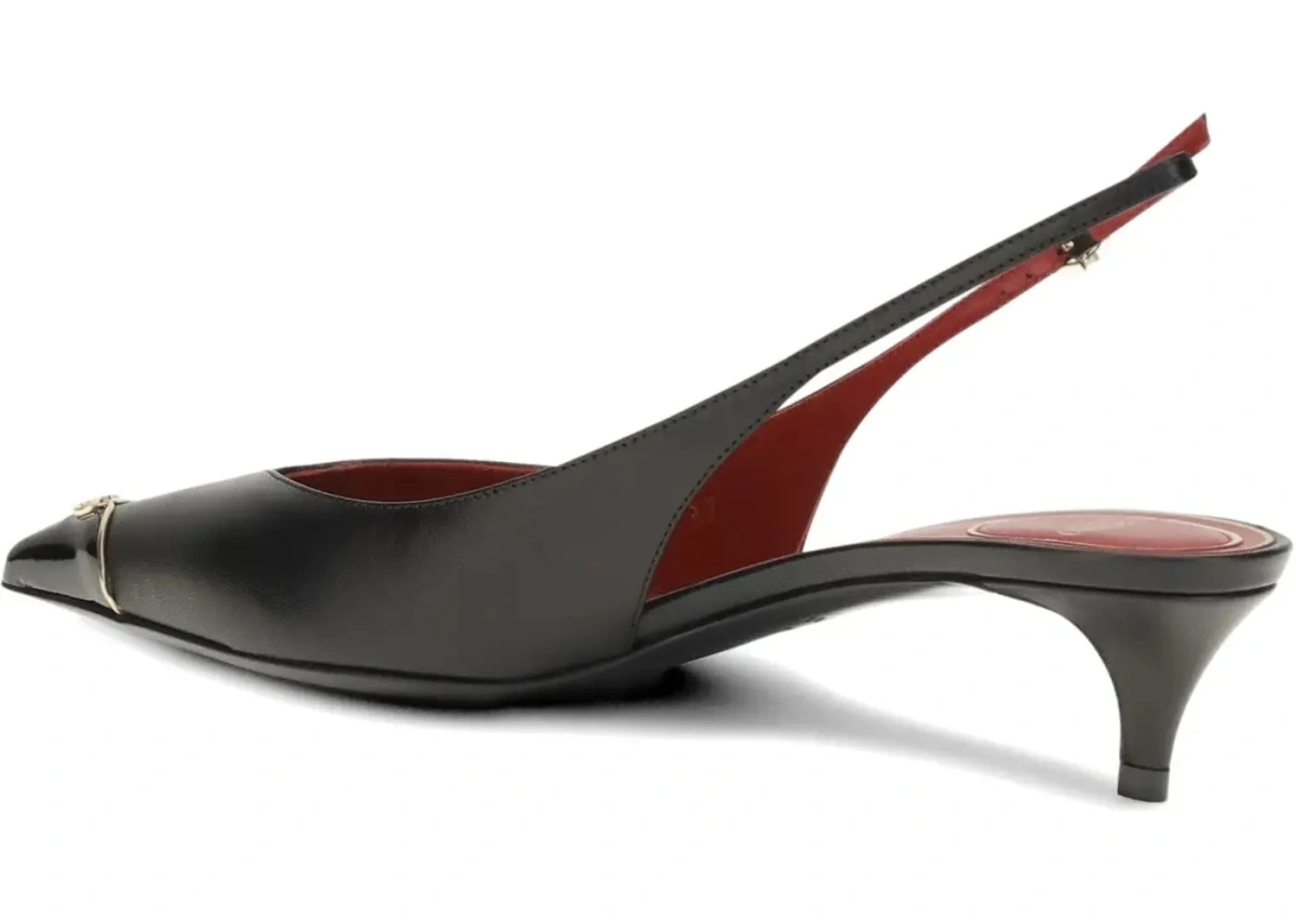 Pantofi VLogo Signature kitten-heel slingback Pumps - Img 7