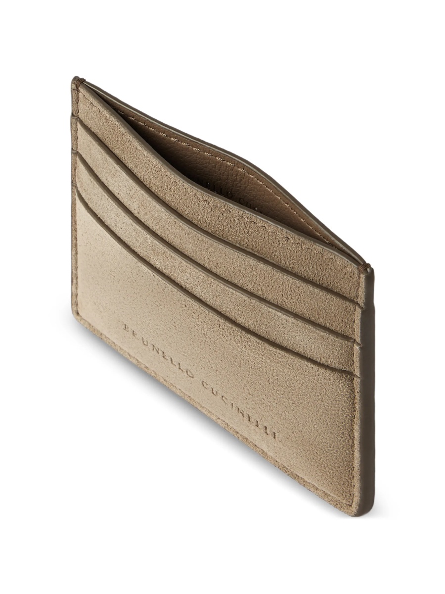 Portofel Brunello Cucinelli neutru din piele intoarsa - Img 3
