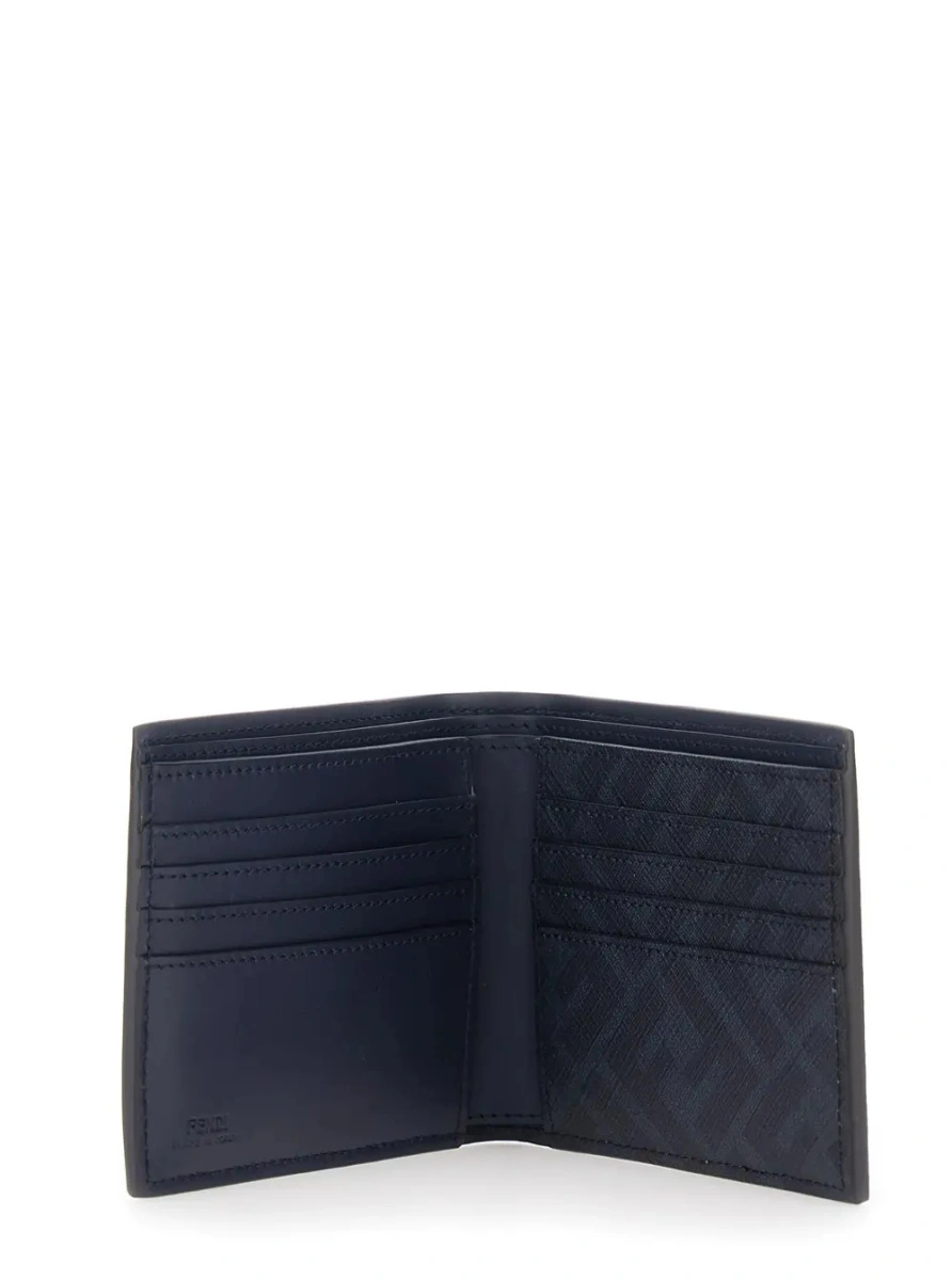 Portofele Blue Bi-Fold Wallet with FF Plate on the Front in Leather for Men - Img 3
