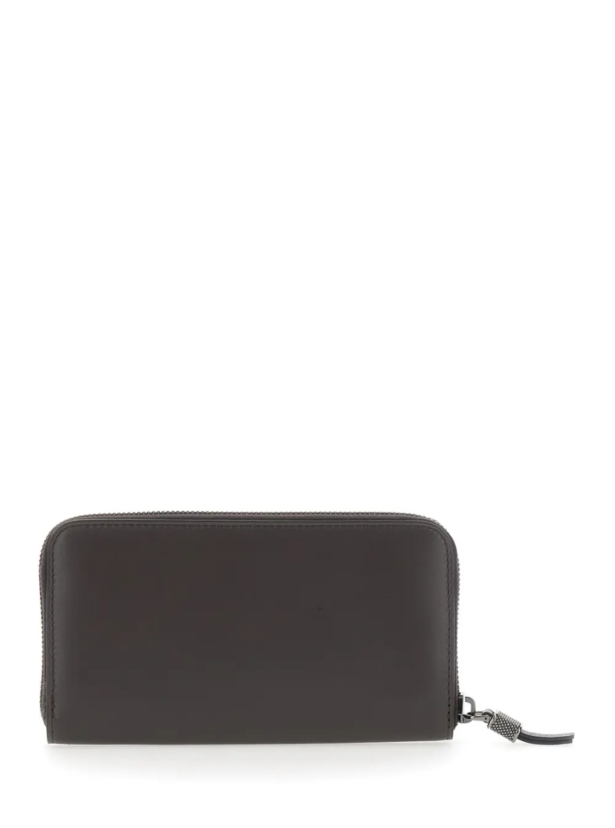 Portofele Brown Wallet with Embossed Logo Lettering on the front in leather for women - Img 2