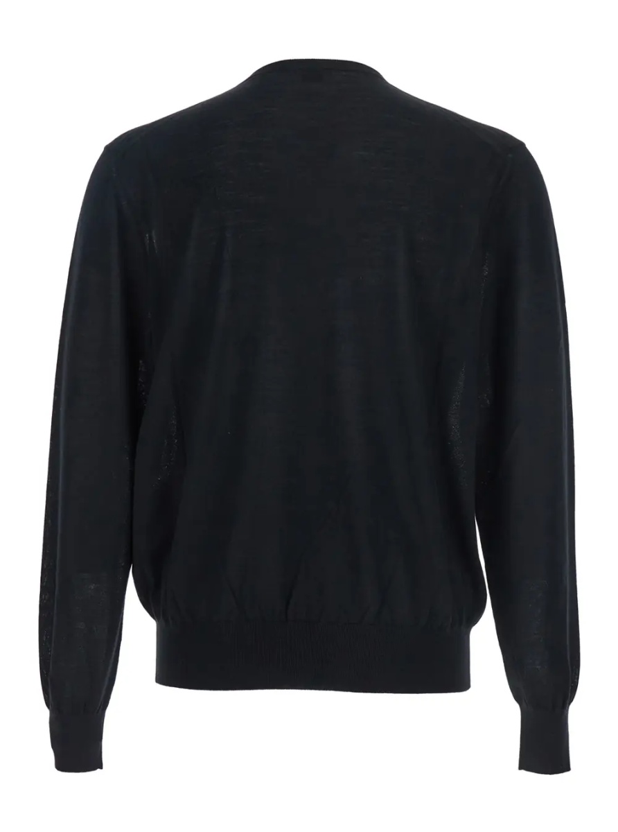 Pulover Black Crewneck Sweater with Cassandre in Cashmere Man - Img 2