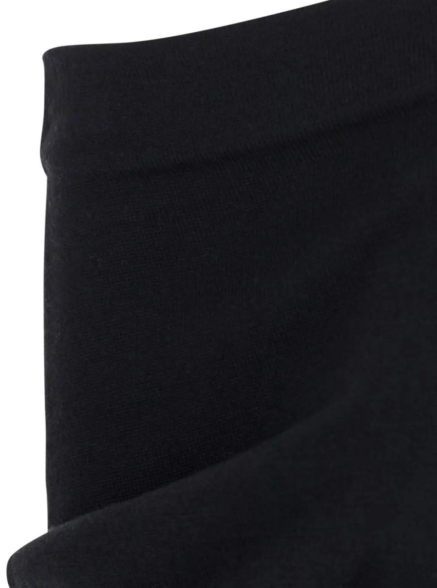 Pulover Black Sweater with off-shoulder design and long sleeves in black wool and silk for women - Img 3