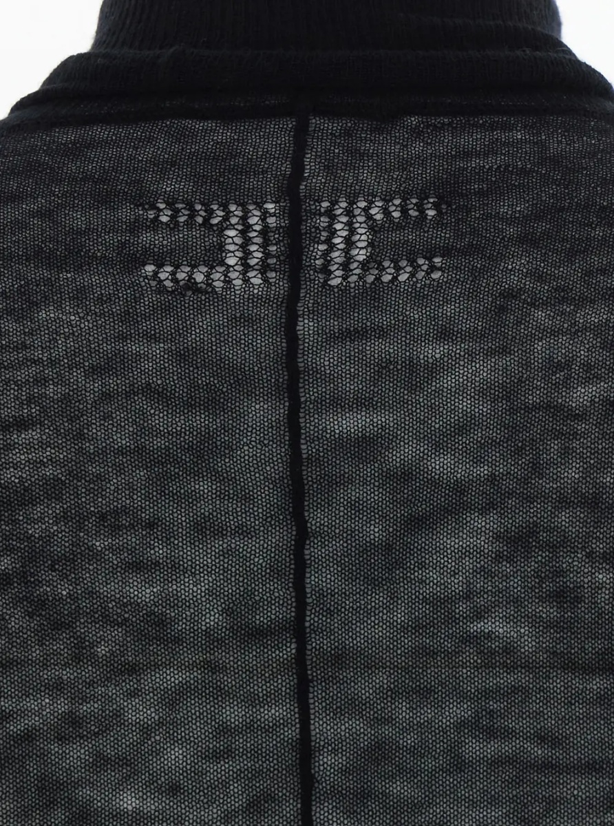 Pulover Black turtleneck sweater with logo embroidery on the front in wool for women - Img 3