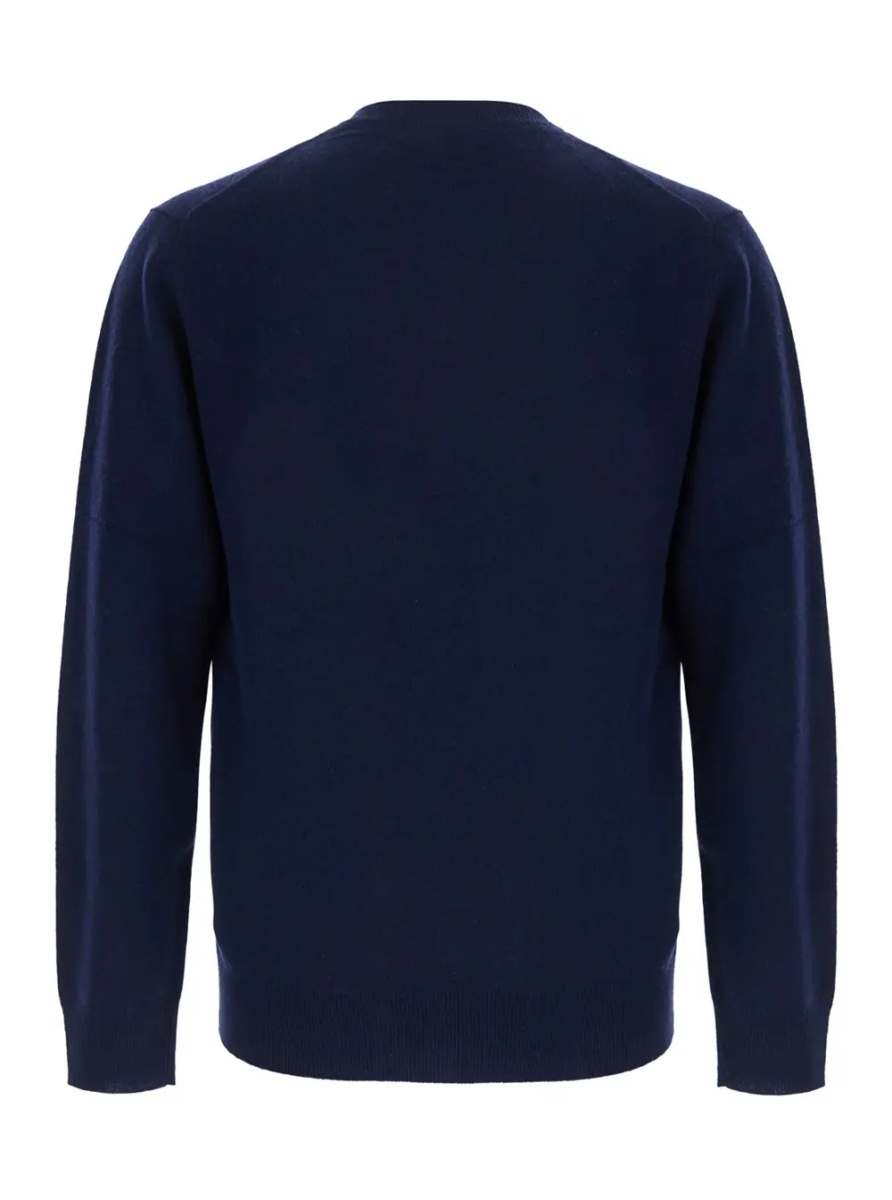 Pulover Blue V-Neck Sweater in Wool and Cashmere for Men - Img 2