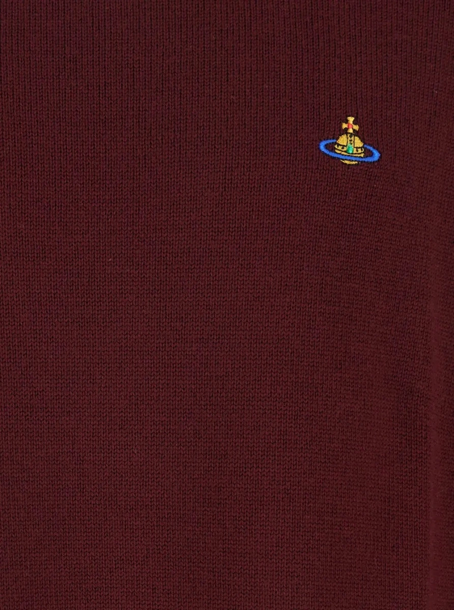 Pulover Bordeaux Turtleneck Sweater with Orb Logo Embroidered on the Front in Wool Blend Man - Img 3