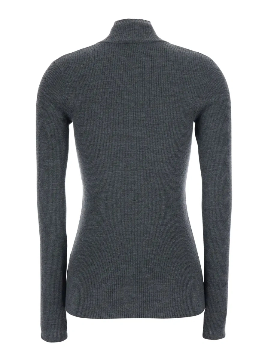 Pulover Brunello Cucinelli gri din lana si casmir - Img 2