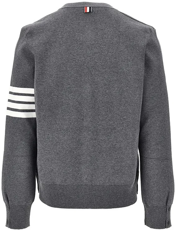 Pulover Cotton cardigan with 4 Bar detail - Img 3