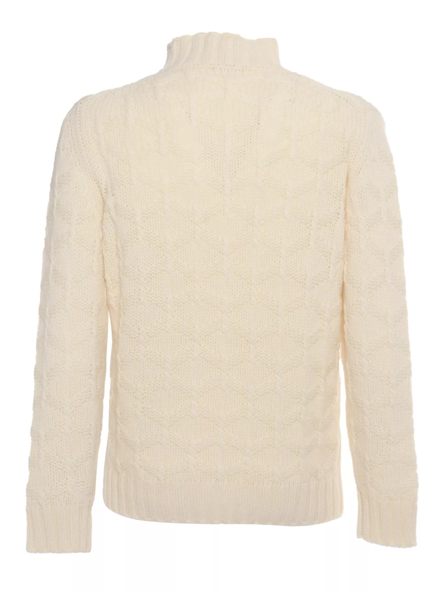 Pulover DIAMOND PATTERN TURTLENECK SWEATER - Img 2