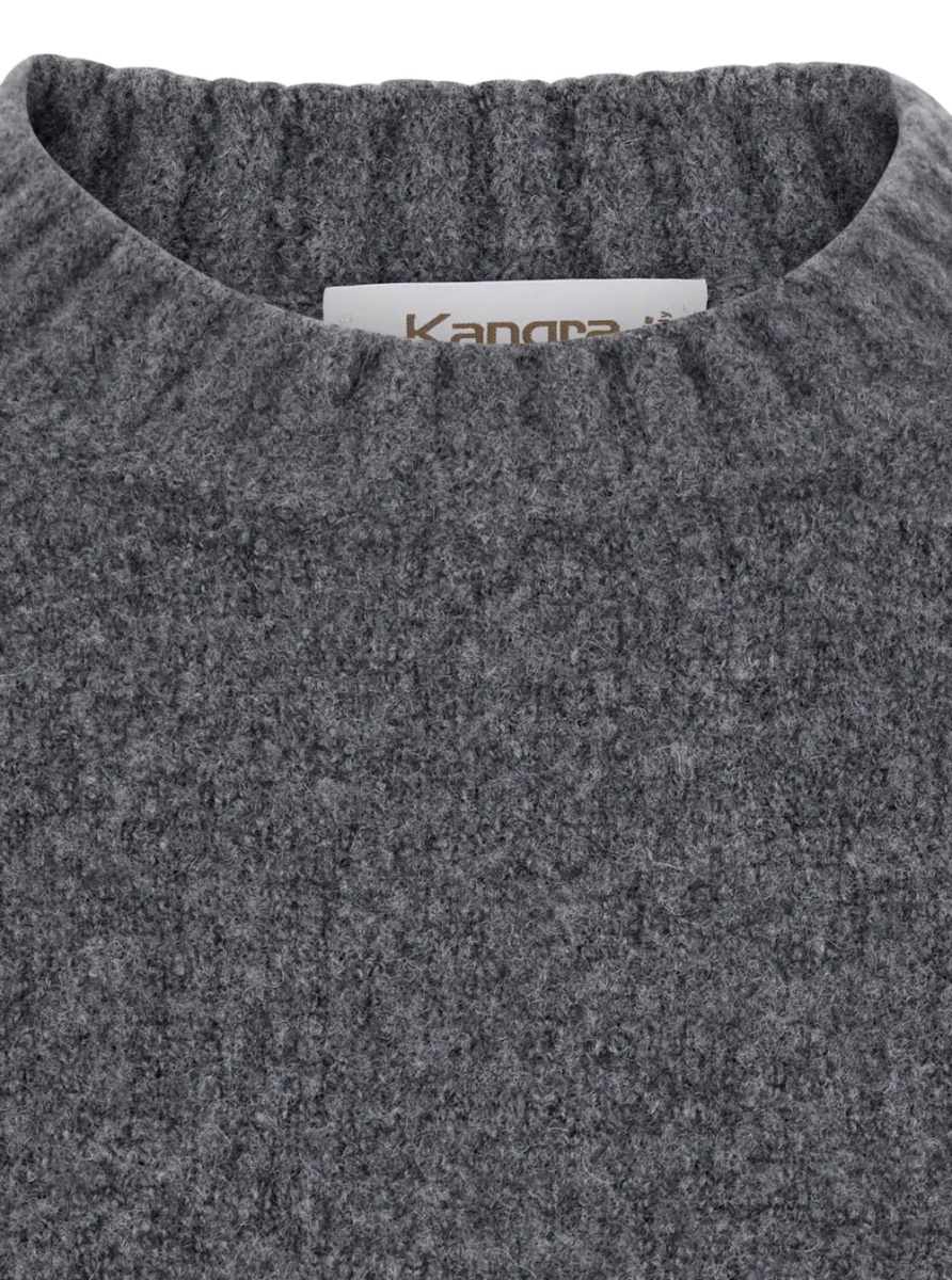 Pulover Grey Crewneck sweater with ribbed details in Blend wool men - Img 3