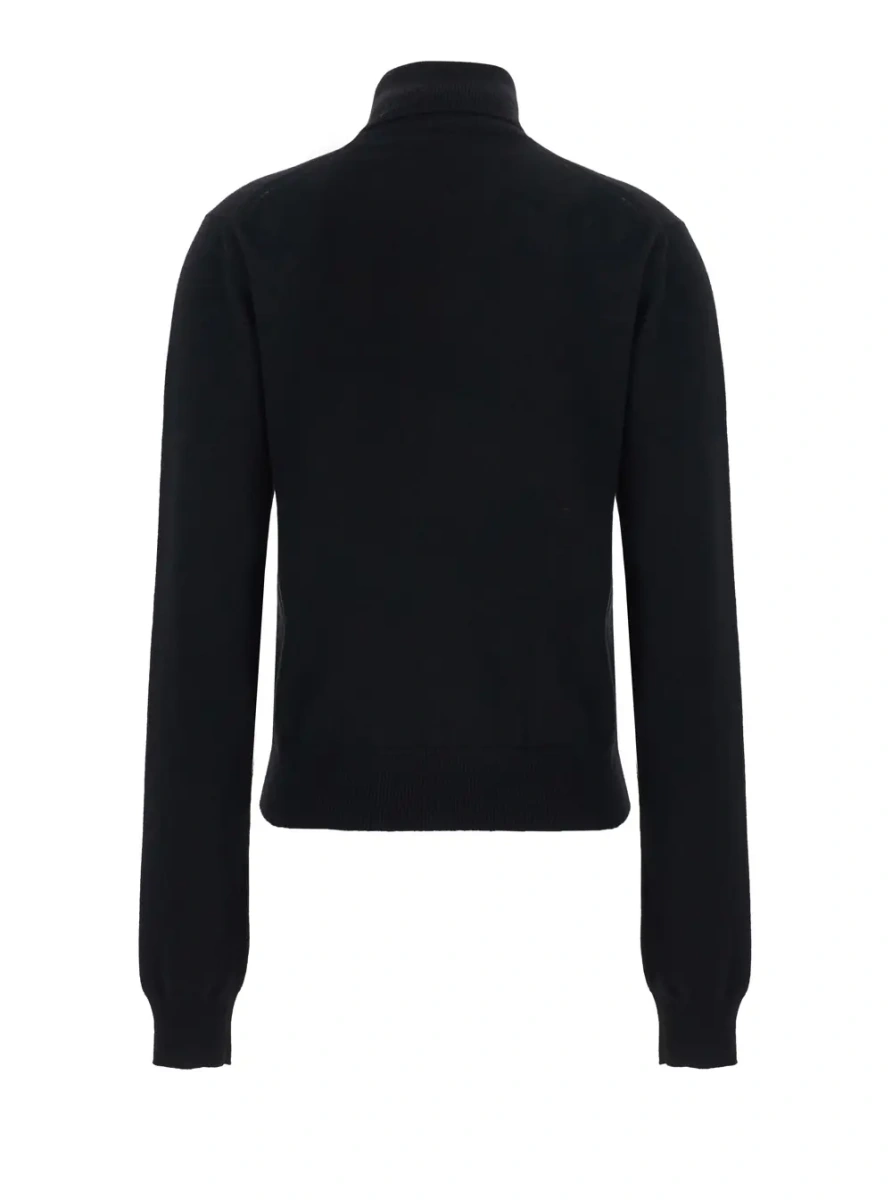 Pulover High Neck Sweater with Cashmere Details Black Women - Img 2
