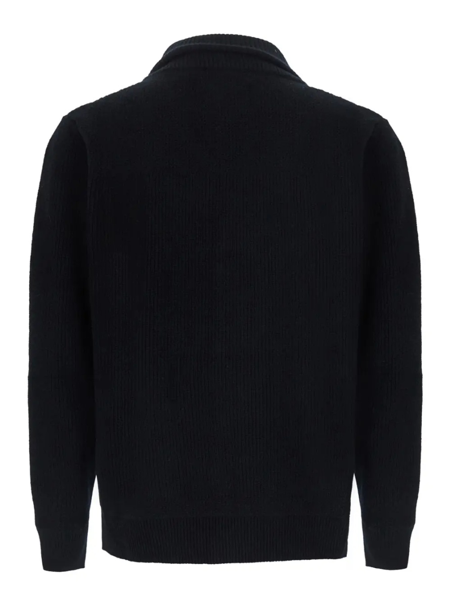 Pulover Lapel Jacket ML with Notched Revers and Front Closure in Black in Wool Men - Img 2