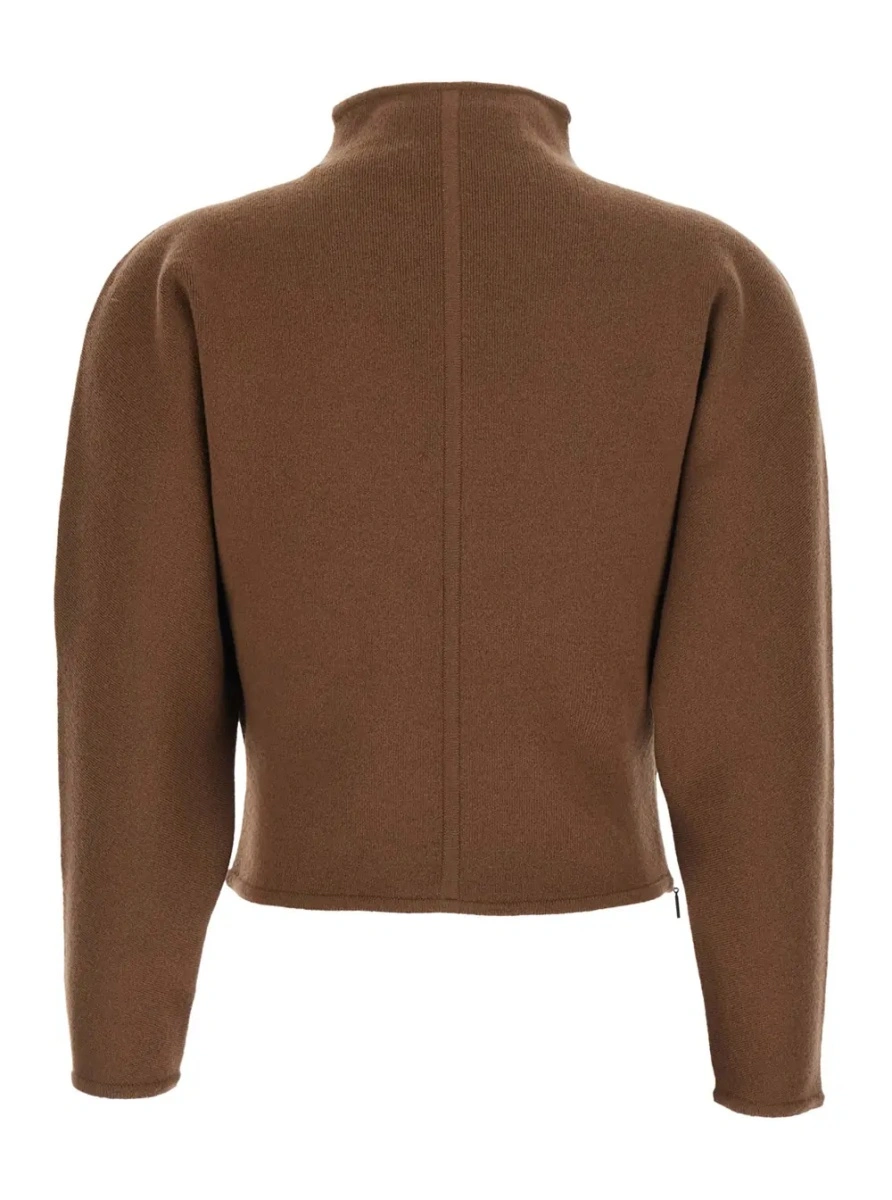 Pulover MXS GIGLIO KNIT Sweater with long sleeves and V-neck in Beige for women - Img 2