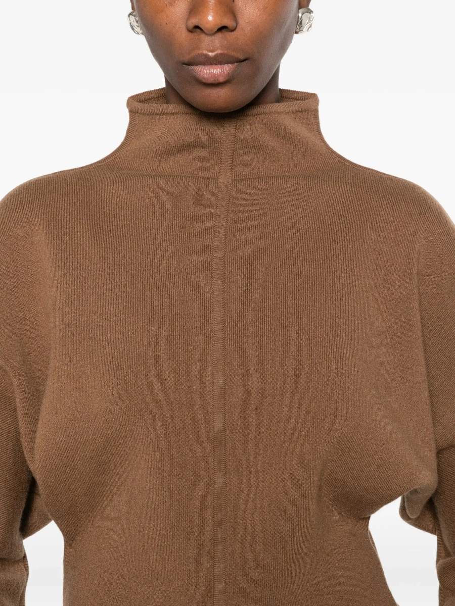 Pulover MXS GIGLIO KNIT Sweater with long sleeves and V-neck in Beige for women - Img 7