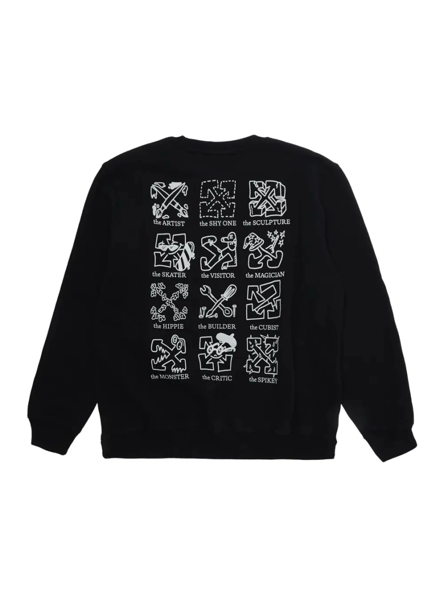 Pulover Off-White negru din bumbac - Img 2
