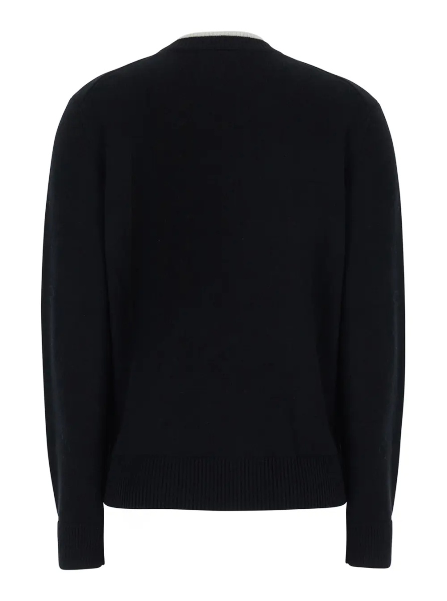 Pulover 'OTIS' Black Sweater with Contrasting Collar in Cashmere for Women - Img 2