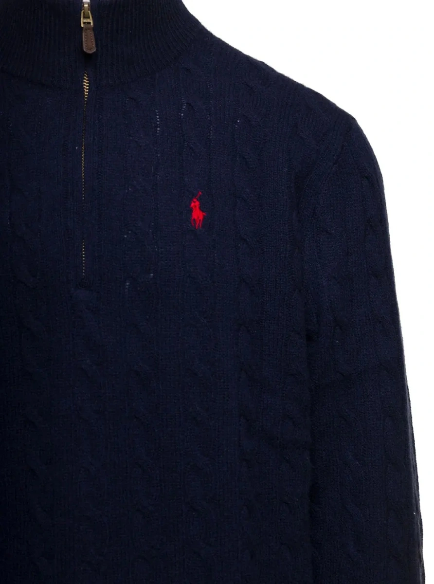 Pulover Ralph Lauren albastru din lana si casmir - Img 3