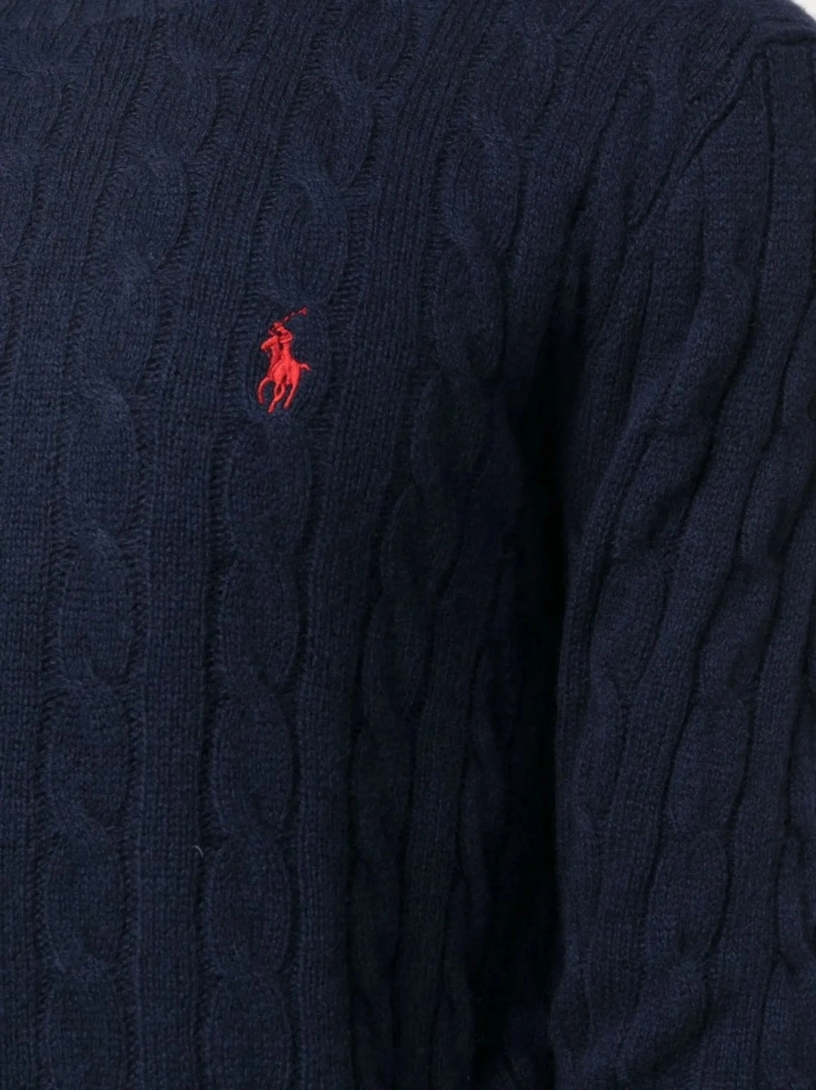 Pulover Ralph Lauren albastru din lana si casmir - Img 7