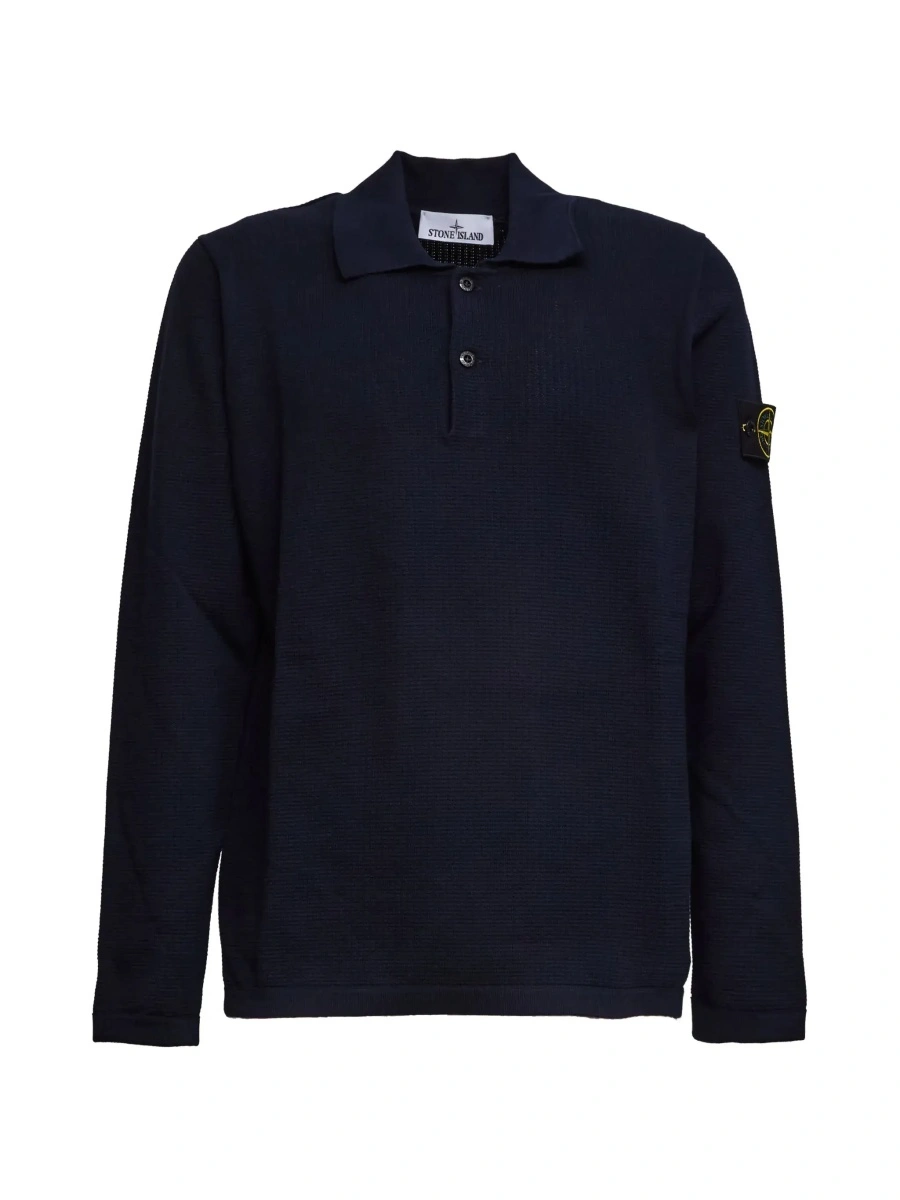Pulover Stone Island albastru din bumbac - Img 6